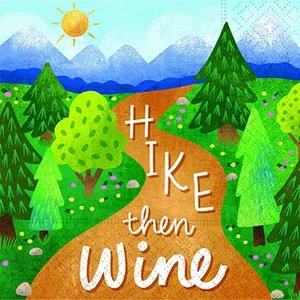 DESIGN DESIGN Hike then Wine Beverage Napkin, Party Supplies - Picture 1 of 1