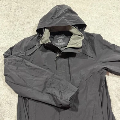 LL Bean Jacket Mens Small Black Hooded Full Zip Nylon Rain Outdoor Parka Coat - Image 1 of 4