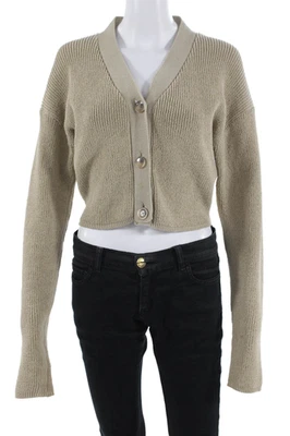Moussy Unisex Beige V-Neck Cardigan Long Sleeve Size XS - Image 1 of 4