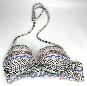 Victoria Secret Top de Bikini Estilo Halter Acolchado Talla 34B Multicolor Boho - Imagen 1 de 6