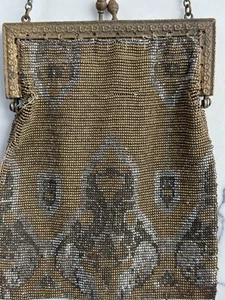 Cartera antigua Art Deco vintage con cuentas con patrón enmarcado para damas, estilo genuino raro - Imagen 1 de 14