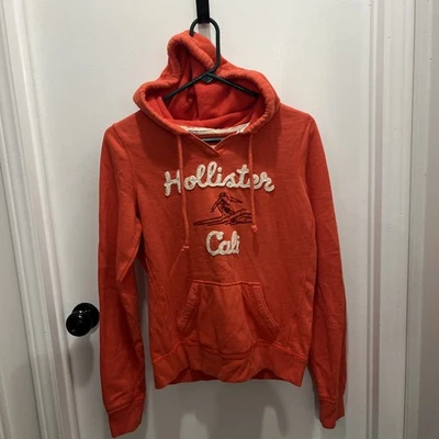 Hollister Hoodie Womens Large Orange Pullover Pocket Hooded Drawstring Cali Y2K  - Image 1 of 4