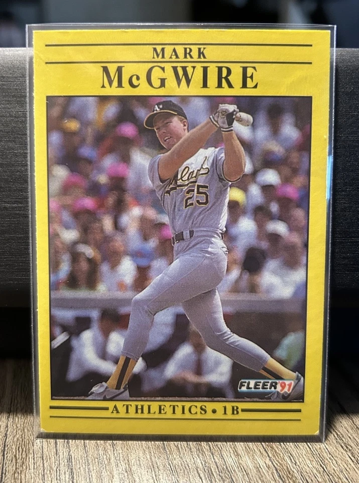 1991 Fleer - Mark McGwire #17 - 打印错误 (EBH)- 奥克兰田径 — 第 1/4 张图片