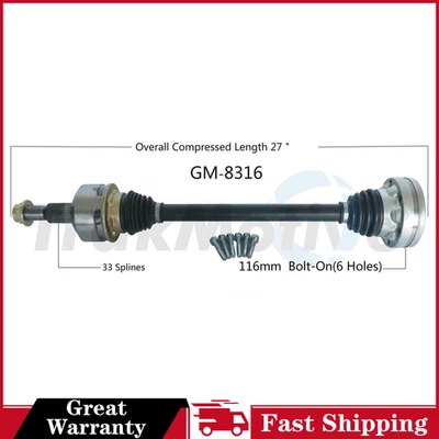 Eje CV izquierdo para Cadillac CTS V 2009-2015 SurTrack GM-8316 Foto 1 de 3