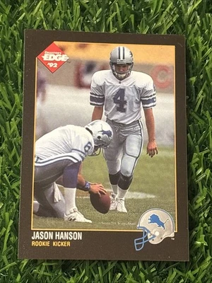 1992 Collector's Edge #199 Jason Hanson Detroit Lions Rookie Card RC - Image 1 of 2