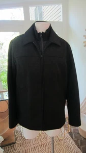 Dockers Men's Black Wool-Blend Coat Double Zip Up Front - Picture 1 of 11