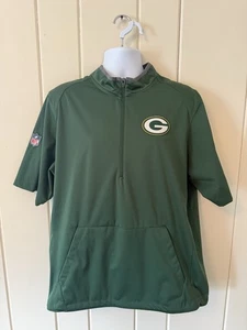 Nike NFL Team Apparel Green Bay Packers Short Sleeve Windbreaker 1/4 Zip Jacket - Picture 1 of 6