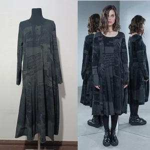 Rundholz Black Label Anthra Allover Dress Size L Swamp Green - Picture 1 of 10