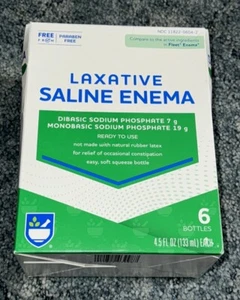 Laxative SALINE ENEMA Bottles, 4.5 fl oz Each, PACK of 6 - NEW, FREE SHIPPING! - Picture 1 of 2