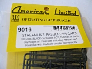 Diafragmas negros American Limited 9016 Streamline para 6 autos escala Ath & Riv HO - Imagen 1 de 5
