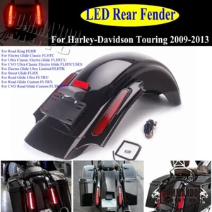 Rear Fender w/ LED Running Brake Light For Harley Road King FLHT FLHX FLTR 09-13 - Picture 1 of 8