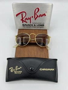 Vintage B&L Ray Ban Bausch & Lomb B20 Chromax W2053 rund mit Etui - Bild 1 von 16
