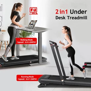 Foldable 2 in 1 Treadmill w/ 15% Auto Incline Electric Running Machine Home - Picture 1 of 8