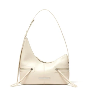 MATIN KIM Asymmetrical Zipper Shoulder Bag Ivory | Korean Designer Handbag - Picture 1 of 4