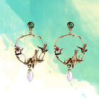 Fashion Charm Alloy Bird Earring Metal Vintage Flower Stud Earrings For Women