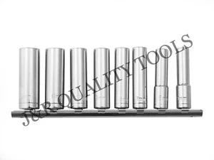 9PC 1/4" INCH DRIVE MM DEEP SOCKET SET METRIC WITH SOCKET HOLDER - Picture 1 of 3