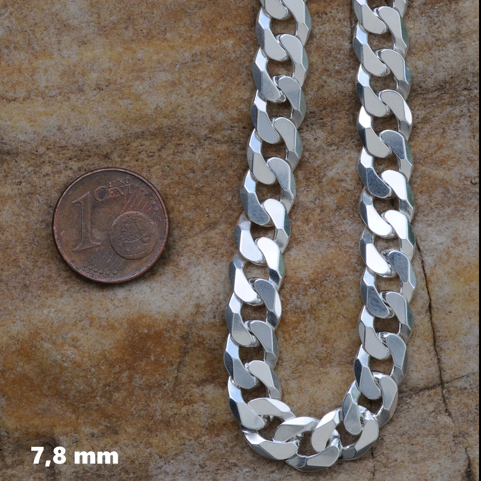 Panzerkette Silberkette Collier 925 Sterlingsilber 1,2 - 9,8mm 36 bis 80cm - Bild 1 von 1