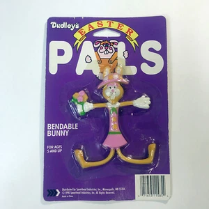 Dudley's Easter Pals BENDABLE BUNNY Vintage 90s Toy in Original Package - Picture 1 of 4