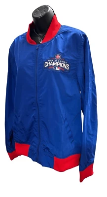 JH Design Bomber Jacket Womens 3XL Chicago Cubs 2016 World Series Nylon Zip - Image 1 of 4