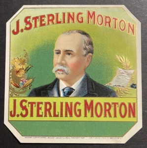 J Sterling Morton 1903 Saeger & Sons Fremont NE LABEL 4,25x4,25 Moehle Litho Co - Imagen 1 de 2