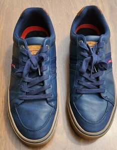 Levi's Dark Blue Canvas Fashion Sneakers Size 12 with Blue Sole - Picture 1 of 10
