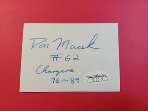 Don Macek Cut Index Card Autograph JSA Chargers Signed Auto - Picture 1 of 1