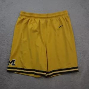 VTG Nike Michigan Wolverines Team Basketball Shorts Mens Large Yellow *Flaw Y2K - Picture 1 of 13