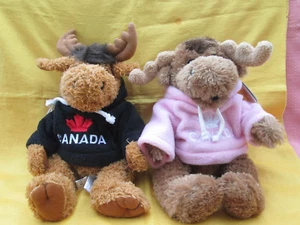 NICE VERY CUTE, SOFT & CUDDLY HUGGABLE 2 NEW MOOSE PLUSH TOY W/TAGS ATTACHED - Bild 1 von 5