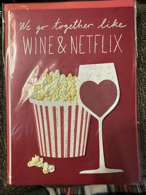 New Papyrus Card  In Cellophane 3D ‘We Go Together Like Wine & Netflix’ ￼ - Image 1 of 2