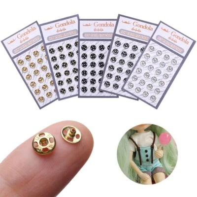 Mini Buttons Metal Buckles - Doll Clothes Sewing Kit DIY Sewing Set 10/24 Pcs - Image 1 of 4