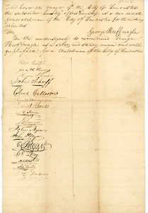 1838 Lancaster PA Watchman Application Signed Many Citizens George Huffnagle - Picture 1 of 2
