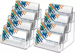 Clear Business Card Holder, Acrylic Business Card Stand for Desk with 4 Tier, Cl - Picture 1 of 6