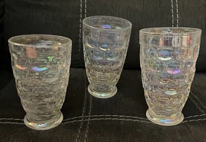 3 Vintage Bundesglas Yorktown schillernder Moonglow Daumenabdruck 2are 5,25 Zoll 1is 4 Zoll - Bild 1 von 2