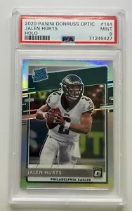 2020 Panini Donruss Optic - Rated Rookies Holo Prizm #164 Jalen Hurts (RC) Psa 9 - Picture 1 of 3
