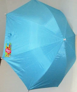 OUTDOOR BEACH CHAIR CLAMP-ON UMBRELLA 4 Ft. DIA. UPF 50+ Protection AQUA BLUE - Picture 1 of 3