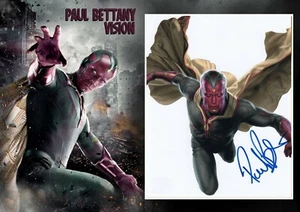 Avengers Paul Bettany "Vision" Signed A3 Photo Mount Display AFTAL - Picture 1 of 3