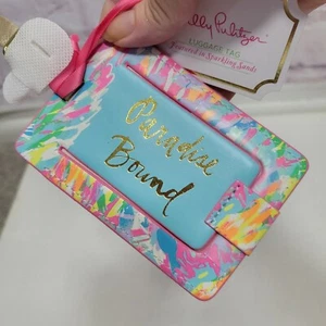 NEU Lilly Pulitzer Gepäck Ausweisanhänger Paradise Bound Sparkling Sands Color Splash - Bild 1 von 6
