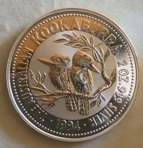 2 Oz Silbermünze Australien Kookaburra 2 Unzen 1994 Feinsilber 999 - Bild 1 von 3