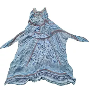 Camilla Size S Silk Mini Dress With Long Overlay Embellished Bohemian Designer - Picture 1 of 11