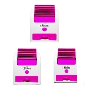 USB/Battery Operated Mini Perfume Turbine Fan (Pink) Set of 3