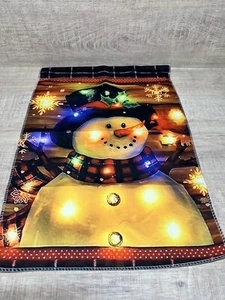 1 pieza Muñeco de Nieve Luces de Invierno Jardín Bandera Lino Doble Cara Bandera de Bienvenida - Imagen 1 de 2
