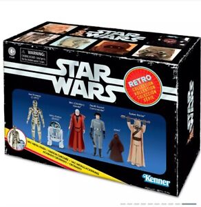 Star Wars Hasbro Kenner Retro Collection Boxed Set 6 Figures R2 C-3PO Jawa Obi