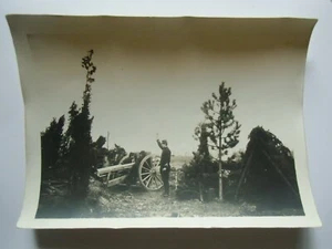 Krieg 14-18 WWI Fotografie Kanone, Artilleristen  - Bild 1 von 2