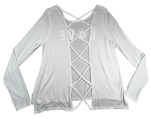Club Pilates Love Top Damen Medium weiß Gitterrücken Daumenloch Langarm - Bild 1 von 7