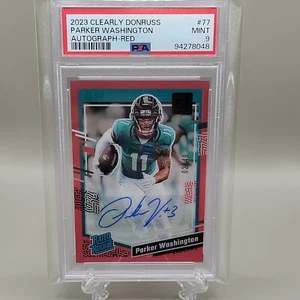 2023 Panini Clearly Donruss - Red Autographs #77 Parker Washington /49 (AU, RC) - Bild 1 von 2