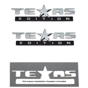 FITS 2PC 3D TEXAS EDITION EMBLEM CHEVY SILVERADO SIERRA TRUCK UNIVERSAL DECAL - Picture 1 of 7