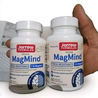 Jarrow Formulas Vegan MagMind 1G Magtein  Caps 60x2= 120 Veggie Capsules - Image 1 of 2
