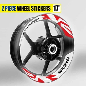 S09W Red 2-PIECE Wheel Stickers For CB650R 19 20 - Picture 1 of 7