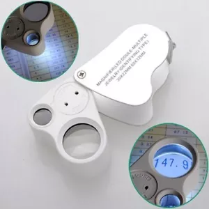 Pocket Foldable Mini Magnifier 30X 60X led light Jewelry Loupe Magnifying Glass - Picture 1 of 6