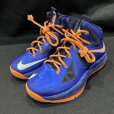 Nike LeBron 10 X GS Superhero Hyper Azul/Naranja Brillante 543564-401 Niños Talla 4.5Y Foto 1 de 4